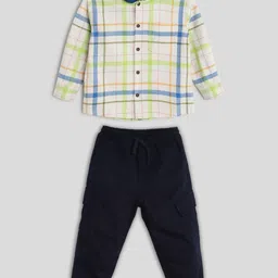 Somersault Boys Checked Pure Cotton Hood Shirt With Trouser-image-83