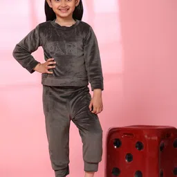 Ameeha Kids Embellished Fleece Sweatshirt With Joggers-33