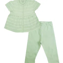 My Milestones Infant Girls Striped Pure Cotton Top with Leggings Clothing Set-8