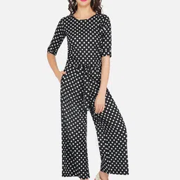 FABNEST Women Black & White Printed Top with Trousers-picture-2