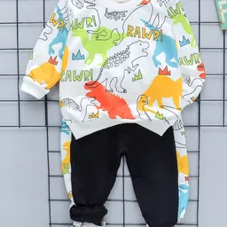 Googo Gaaga Girls Graphic Printed Pure Cotton Sweatshirt with Joggers-image-85