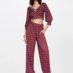 Global Desi Printed V-Neck Top & Palazzos-picture-21