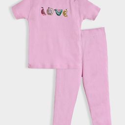 MiArcus Girls Embellished Pure Cotton Top with Pyjamas-picture-3