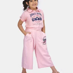 Peppermint Girls Typography Printed Top with Trousers-image-6