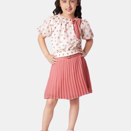 Peppermint Girls Polka Dots Printed Top with Skirt-image-53
