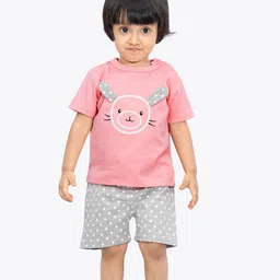 ariel Girls Printed Pure Cotton T-shirt & Shorts-image-33