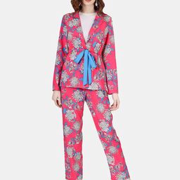 Sukshat Floral Printed Lapel Collar Blazer With Trousers Co-Ords-image-62