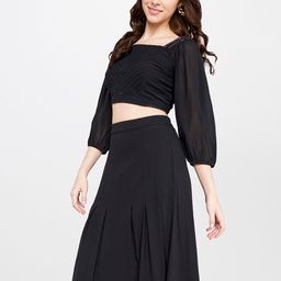 AND Women Black Solid Co-Ords-40