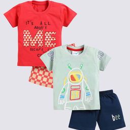 Toonyport Boys Pack Of 2 Printed Pure Cotton T-shirt with Shorts-image-25