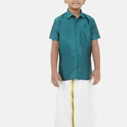 Ramraj Boys Short Sleeves Shirt With Dhoti-image-74