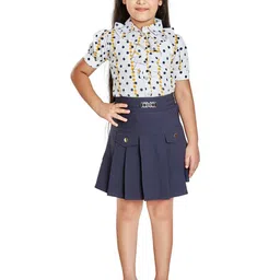 Peppermint Girls Polka Dots Printed Ruffles Top with Skirt-picture-5
