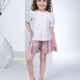 Peppermint Girls Round Neck Dyed Top with Shorts-image-19