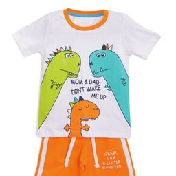 YK Boys Typography Printed T-shirt with Shorts-image-94