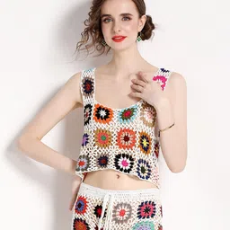 JC Collection Crochet Top with Shorts-image-85
