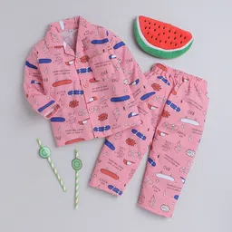 FOURFOLDS Kids Printed Shirt with Lounge Pants-image-91