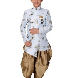 FOURFOLDS Boys Printed Sherwani with Dhoti Pants-55