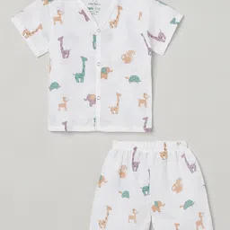 The Boo Boo Club Infants Kids Printed Pure Cotton Sustainable Shirt with Shorts-52