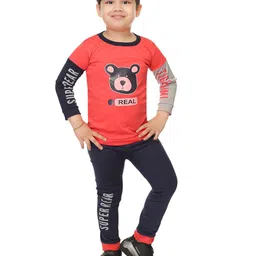 BAESD Boys Printed Pure Cotton T-shirt with Trousers-image-92