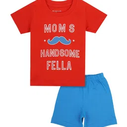 Bodycare Kids Boys Red & Blue Printed T-shirt with Shorts-picture-18