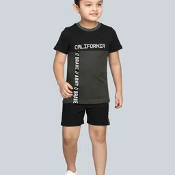3PIN Boys Typography Printed Pure Cotton T-shirt With Short-image-68