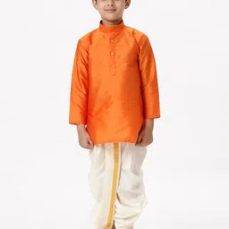 Ramraj Boys Mandarin Collar Straight Kurta with Dhoti Pants-image-85