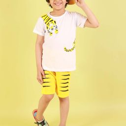 Ameeha Boys Printed Pure Cotton T-shirt With Shorts-image-62