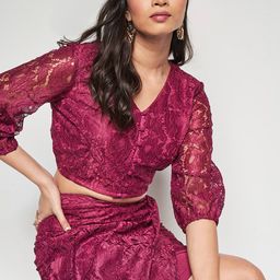 AND Self Design V-Neck Top & Skirt-13