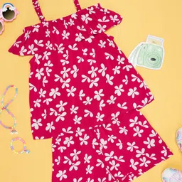 YU by Pantaloons Girls Printed Shoulder Straps Top With Shorts-image-94