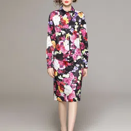 JC Collection Floral Printed Shirt & Skirt Co-Ords Set-picture-26