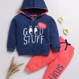 Toonyport Kids Typography Printed Hooded T-shirt with Trousers-image-21