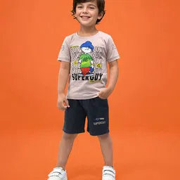 Toonyport Boys Printed Pure Cotton T-shirt With Shorts-image-99