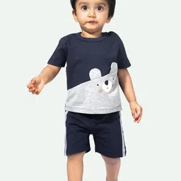 ariel Infant Boys Printed Pure Cotton T-Shirt With Shorts-image-20