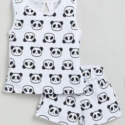 Toonyport Girls Conversational Printed Pure Cotton T-shirt With Shorts-image-2