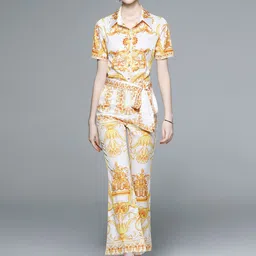 JC Collection Printed Shirt & Trousers-image-2