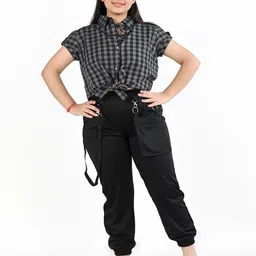 BAESD Girls Checked Shirt With Trouser-image-73