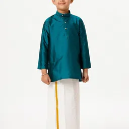 Ramraj Boys Mandarin Collar Straight Kurta With Dhoti-image-54