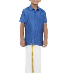 Ramraj Boys Short Sleeves Shirt With Dhoti-image-16