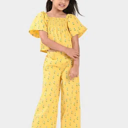 BONKIDS Girls Printed Pure Cotton Top With Palazzo-41