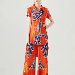 JC Collection Printed Shirt Collar Tunic & Palazzos-image-18