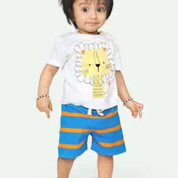 ariel Girls Printed Pure Cotton T-shirt With Shorts-image-32