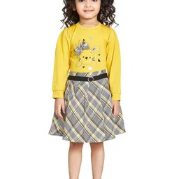 Peppermint Girls Graphic Printed Top with Skirt-image-74