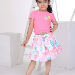 Peppermint Girls Printed Top with Skirt-image-15