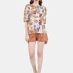 Sukshat Floral Printed Top With Shorts-image-72