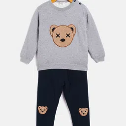 JWAAQ Boys Grey & Navy Blue Winter Sweatshirt with Pyjamas-image-83