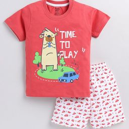 Toonyport Boys Printed Pure Cotton T-shirt with Shorts-image-95