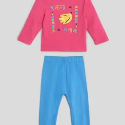 Somersault Girls Printed Pure Cotton T-shirt with Pyjamas-image-66