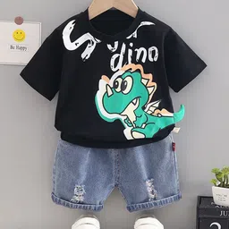 Googo Gaaga Boys Printed T-shirt & Shorts Clothing Set-19