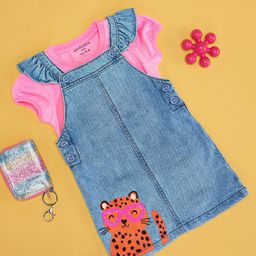 Pantaloons Baby Infant Girls Cotton Dungaree With T-Shirt-image-61