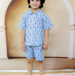Ka-mee Boys Printed Shirt with Shorts-image-77