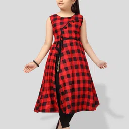 BAESD Girls Checked Kurta with Leggings-image-63
